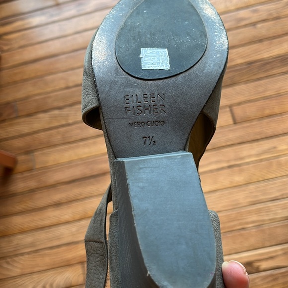 Eileen Fisher Taupe Open Toe Summer Shoes Size 7.5 - Picture 9 of 10